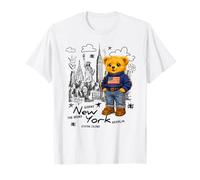 Cute American Teddy Bear Sketch Drawing, New York Teddy Bear Camiseta