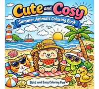 Cute and Cosy Summer Animals Coloring Book - Bold and Easy Coloring Fun für Kinder, Erwachsene und Senioren: Große, einfache Motive zum Entspannen, ... und Kinder - Stressabbau & kreative Auszeit