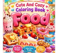 Cute And Cozy Coloring Book Food: Cute and Easy Food Coloring Book with Sweet Snacks, Cozy Dessert Pages, Big Bold Simple Designs, and Relaxing Kawaii Coloring Fun