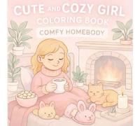 Cute and Cozy Girl Coloring Book: Comfy Homebody: Bold and Easy Designs for Kids, Teens, and Adults: Relaxation Moments and Hygge Vibes