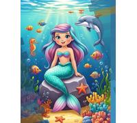 Cute and Fun Mermaid Coloring Book for Kids - Adorable Underwater Mermaid Scenes, Easy and Detailed Pages, Ocean Animals, Creative Coloring Book for Children Ages 3-8 (Happy Lines Coloring Series)
