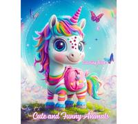 Cute and Funny Animals: Coloring Book for Kids Ages 3-8 to Relax, Focus, and Create - Includes 45 Bold and Easy Illustrations of Silly Animals and More