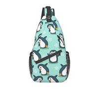 Cute and Funny Penguin Pattern Sling Bag, Casual Crossbody Shoulder Bag Senderismo Daypack Crossbody Shoulder Backpack Travel Chest Pack para Hombres Mujeres