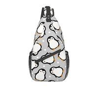 Cute and Funny Penguin Pattern Sling Bag, Casual Crossbody Shoulder Bag Senderismo Daypack Crossbody Shoulder Backpack Travel Chest Pack para Hombres Mujeres