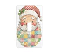 Cute and Happy Santa Claus Face Light Switch Cover Decorative Single Toggle 1 Gang Wall Plate for Kitchen Farmhouse Bedroom Bathroom Art Decor