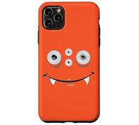 Cute and Spooky Halloween Monster Face w Teeth Orange Carcasa para iPhone 11 Pro Max