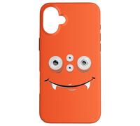 Cute and Spooky Halloween Monster Face w Teeth Orange Carcasa para iPhone 16 Plus