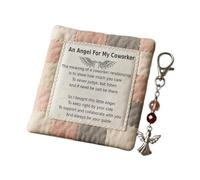 Cute Angel Keychain - Prayer Quilt with Angel Keychain, Pocket Prayer Quilt | Blessing Token | Angels Charm Key Chain Present | for Men Women Family Friends Home Travel Holiday Bag