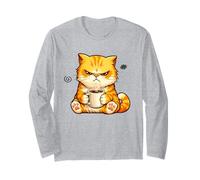 Cute Angry Cat Drinking Coffee Orange Cat Morning Mood Meme Manga Larga