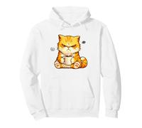 Cute Angry Cat Drinking Coffee Orange Cat Morning Mood Meme Sudadera con Capucha