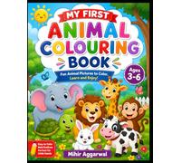 Cute Animal Coloring Book for Kids Ages 3-6: Fun and Easy Bold Outline Coloring Pages for Toddlers and Preschool Kids | Adorable Animals Including ... Monkey, Rabbit, Turtle, Horse, Cow, and More