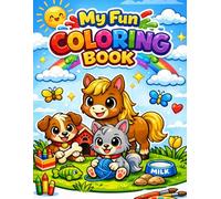 Cute Animal Coloring Book for Kids Ages 6-8: Fun and Easy Jungle, Farm & Forest Animals Coloring Pages for Boys and Girls | Stress Relief & Creative Learning