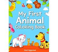 Cute Animal Coloring Book for Toddlers: 25 Easy Coloring Pages of Farm, wild, domestic Animals for Kids Ages 3-6