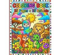 Cute Animal Coloring book: Simple and Cute Animal Coloring Pages for relaxation, big bold lines, perfect for kids, toddlers and beginners.
