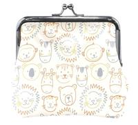 Cute Animal Faces - cartera de piel para mujer, diseño de caras, color beige, Lindas caras de animales beige, UNITALLA, Lindas caras de animales beige, UNITALLA, Classic