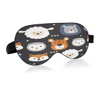 Cute Animal Faces Sleep Mask Lightweight Soft Breathable Eye Mask with Adjustable Strap Blackout Eye Mask for Women Men for Travel Night Sleeping