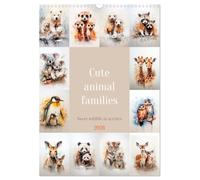 Cute animal families (Wall Calendar 2026 DIN A3 portrait), CALVENDO 12 Month Wall Calendar: Sweet wildlife in acrylics