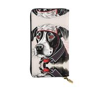 Cute Animal Farm Dog 1 - Cartera larga de piel con estampado de perro de granja, cartera personalizada de moda, múltiples ranuras para tarjetas, lista para regalo, color negro, talla única, Negro, One