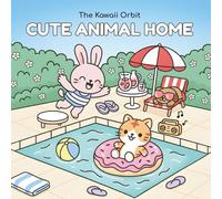 Cute Animal Home: Kawaii Coloring Book for Adults and Kids: Cute Pets in Cozy Home Scenes for Cottagecore & Stress Relief