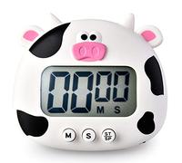 Cute Animal Kitchen Timer, Countdown Timer with Battery 100 Minutes (Becerro Blanco)
