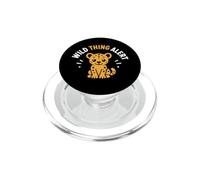Cute Animal Leopard Quote Funny Wild Thing Alert PopSockets PopGrip para MagSafe