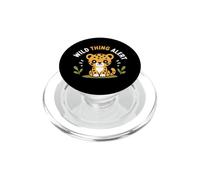 Cute Animal Leopard Quote Funny Wild Thing Alert PopSockets PopGrip para MagSafe