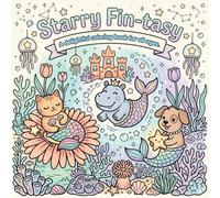 Cute Animal Mermaids Coloring Book "Starry Fin-tasy": 30+ Adorable Ocean Fantasy Coloring Pages for Kids Ages 4-8 with Cat Mermaids, Dog Mermaids, Hippo Mermaids and More