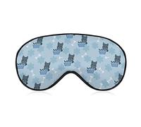 Cute Animal of Scottie Dog Pattern Sleep Masks Eye Cover Blackout con correa elástica ajustable Night Blindfold para mujeres, hombres, yoga, viajes, siesta