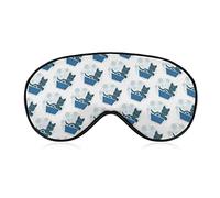 Cute Animal of Scottie Dog Pattern Sleep Masks Eye Cover Blackout con correa elástica ajustable Night Blindfold para mujeres, hombres, yoga, viajes, siesta