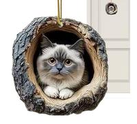 Cute Animal Ornaments - 2D Acrylic Christmas Decorations for Festive Home | Flat Holiday Keepsakes with Lanyard for Doors Balconies Cafes Living Rooms and Seasonal Display Tabletop