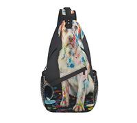 Cute Animal Painting Funny Puggy Dog Cross Chest Bag Diagonalmente Sling Mochila Crossbody Bandolera Viajes Senderismo Mochilas para Hombres Mujeres
