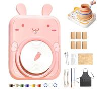 Cute Animal Pottery Wheel Set for Kids, Animal Porcelain Machine Tools, Complete Pottery Painting Kit Arts and Crafts, Birthday Halloween Christmas Gift for Girls Boy Kids Toy (02)