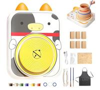 Cute Animal Pottery Wheel Set for Kids, Animal Porcelain Machine Tools, Complete Pottery Painting Kit Arts and Crafts, Birthday Halloween Christmas Gift for Girls Boy Kids Toy (04)