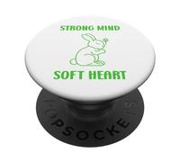 Cute Animal Quote Strong Mind Soft Heart Mental Health PopSockets PopGrip Adhesivo
