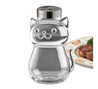 Cute Animal Salt Shaker - Seasoning Dispenser, Cat Shape Salt Pepper Shaker with Lid, Glass Seasoning Dispenser Container for Kitchen, Dining Table, BBQ, Restaurant & Home Use
