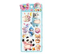Cute Animal Stickers - Mini 3D Cartoon Belly Decals, Small Decorative Sticker Set with Raised Design, Fun Adhesive Art Accessories for Laptops Walls Guitars Suitcases Luggage Notebooks Envelopes