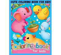 Cute Animals and fruits : Bold and Easy Coloring Book For Kids and Adults
