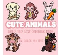 Cute Animals: Bold and Easy Coloring Book