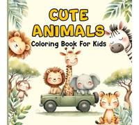 Cute Animals Coloring Book: 50 Cute & Simple Designs for Adults and Kids, Coloring Book with Lions, Owls, Horses, Sloths, Cats for Relaxation 100 Pages