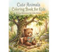 Cute Animals Coloring Book for Kids: 50 Fun & Easy Coloring Pages of Baby Animals, Pets, Jungle & Ocean Friends for Boys & Girls Ages 4-8