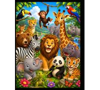 Cute Animals Coloring Book for Kids Ages 3-6: Easy and Fun Animal Coloring Pages for Toddlers, Preschoolers, and Kindergarten Kids Featuring Farm, Jungle, and Pet Animals