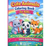 Cute Animals Coloring Book for Kids: Color & Learn Animal Names! | 30 Single-Sided Pages | Ages 2-8