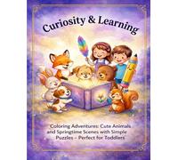 Cute Animals Coloring & Riddles Activity Book for Kids: 50+ Easy Illustrations with Fun Riddles to Solve, Educational Gift for Boys and Girls Ages 4-8, Large Print 8.5" x 11"