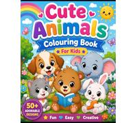 Cute Animals Colouring Book For Kids: Fun & Easy Animal Coloring Pages for Toddlers and Kids Ages 3-8 | Cute Zoo, Farm & Wild Animals | Perfect Gift for Boys & Girls