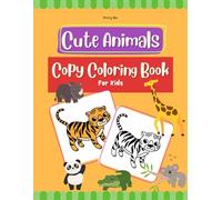 Cute Animals Copy Coloring Book for Kids