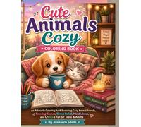 Cute animals cozy: An Adorable Coloring Book Featuring Cozy Animal Friends, Relaxing Scenes, Stress Relief, Mindfulness, and Creative Fun for Teens & Adults