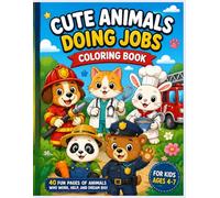 Cute Animals Doing Jobs Coloring Book for Kids Ages 4-7 Fun & Easy Big Coloring Pages of Adorable Animals at Work - Perfect Gift for Boys & Girls: Big ... Activity Book | Easy Coloring for Beginners