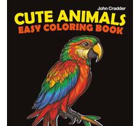 Cute Animals Easy Coloring Book: for children Ages 4+, 50 animals, Black background (Black background coloring books - Ages 4+)