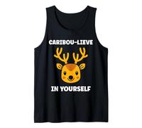 Cute Animals Funny Believe in Yourself Quote Caribou Camiseta sin Mangas