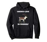 Cute Animals Funny Believe in Yourself Quote Caribou Sudadera con Capucha